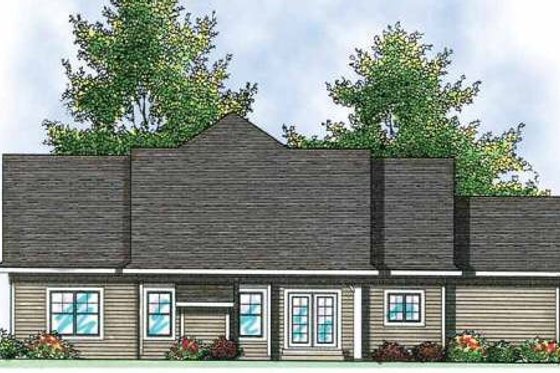 Exterior - Rear Elevation for Craftsman House Plan #70-902 - 2 bed, 2 bath