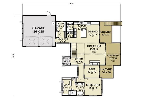 Modern Floor Plan - Main Floor Plan #1070-159