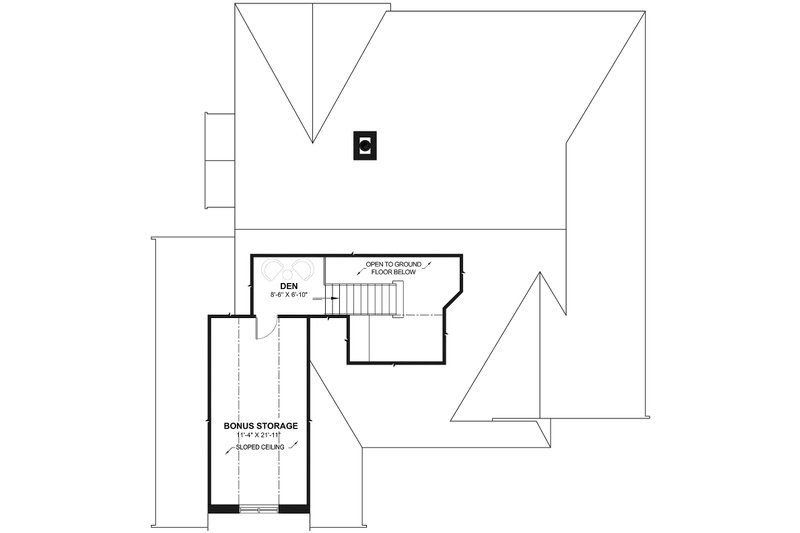 House Design - Floor Plan - Upper Floor for Traditional House Plan #23-2534 - 4 bed, 3.5 bath