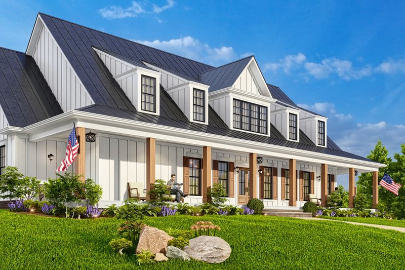 House Blueprint - Exterior - Front Elevation 9 for Farmhouse House Plan #54-587 - 3 bed, 3.5 bath