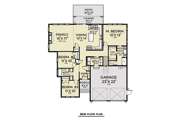 Craftsman Floor Plan - Main Floor Plan #1070-147