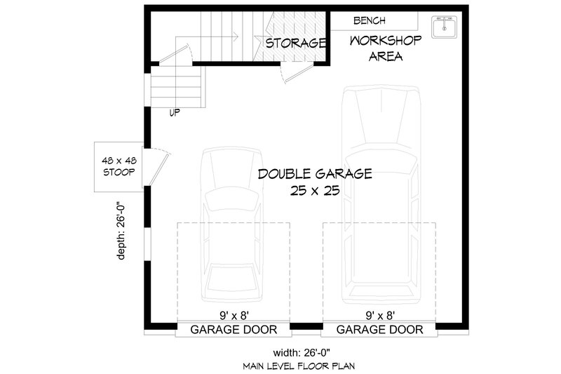 House Blueprint - Floor Plan - Main Floor for Contemporary House Plan #932-1252 - 1 bed, 1 bath