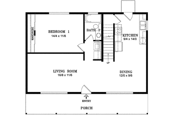 Floor Plan - Main Floor for Country House Plan #1-947 - 3 bed, 2 bath