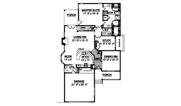 Country Floor Plan - Main Floor Plan #40-109