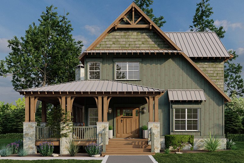 Architectural House Design - Country Exterior - Front Elevation Plan #17-2452