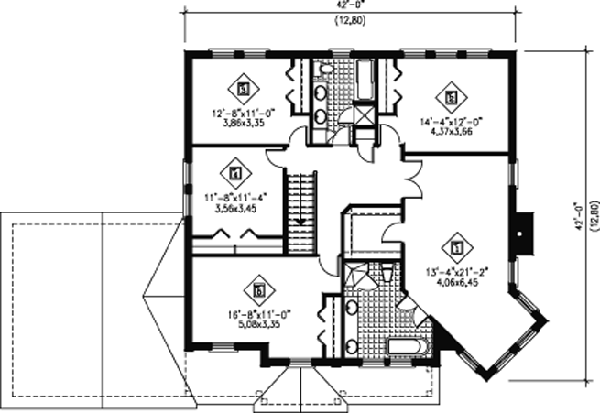 Home Plan - European Floor Plan - Upper Floor Plan #25-4173