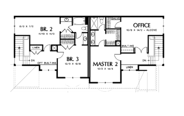 House Plan Design - Craftsman Floor Plan - Upper Floor Plan #48-368