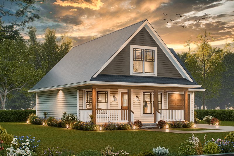 House Blueprint - Exterior - Front Elevation 5 for Farmhouse House Plan #54-627 - 3 bed, 2 bath
