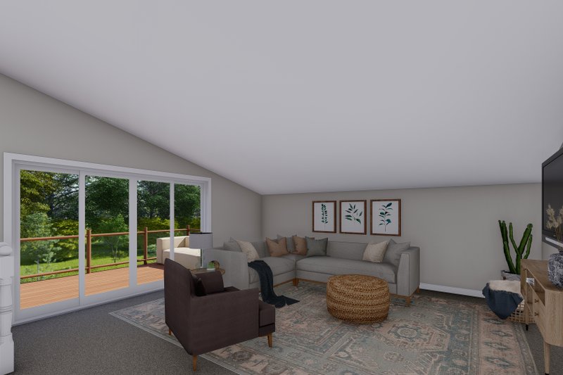 House Blueprint - Interior - Family Room 1 for Modern House Plan #1060-155 - 1 bed, 1.5 bath