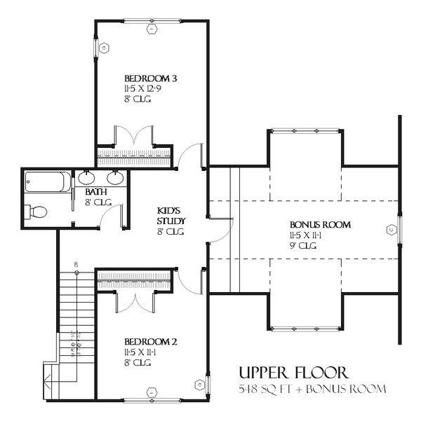 Tudor Floor Plan - Upper Floor Plan #901-70