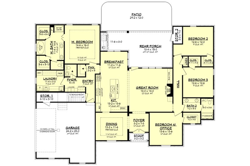 Dream House Plan - Floor Plan - Main Floor for European House Plan #430-103 - 4 bed, 2.5 bath