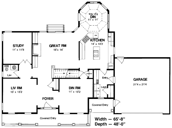 Colonial Floor Plan - Main Floor Plan #316-124