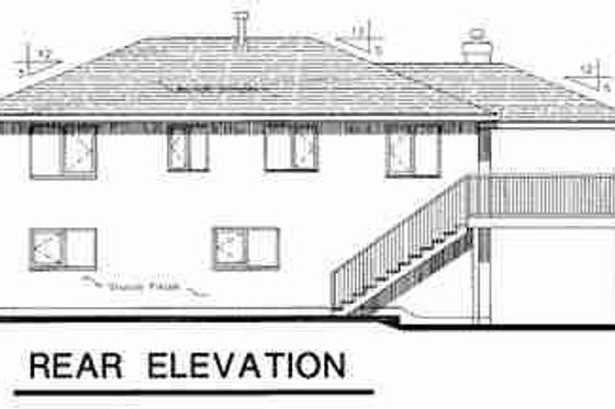 Exterior - Rear Elevation for Traditional House Plan #18-9065 - 2 bed, 1.5 bath