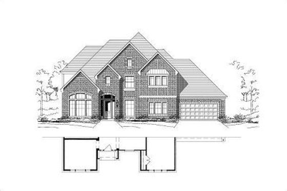 Exterior - Front Elevation for Traditional House Plan #411-450 - 5 bed, 4 bath