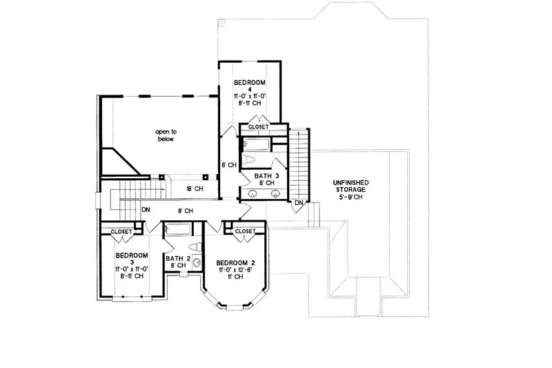 Home Plan - Floor Plan - Upper Floor for European House Plan #20-1580 - 4 bed, 4 bath