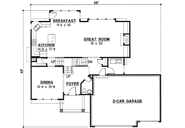 Traditional Floor Plan - Main Floor Plan #67-738