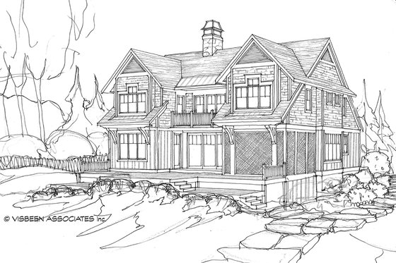 Exterior - Rear Elevation 2 for Country House Plan #928-4 - 5 bed, 4.5 bath