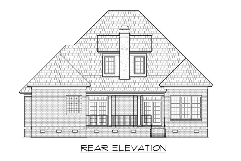 Home Plan - Exterior - Rear Elevation for Traditional House Plan #1054-77 - 3 bed, 3.5 bath
