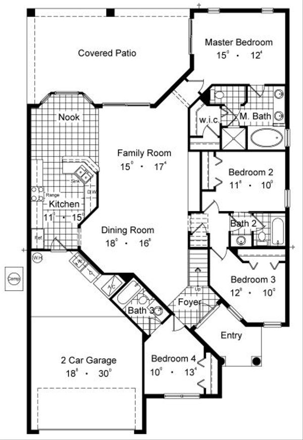 House Design - European Floor Plan - Main Floor Plan #417-211