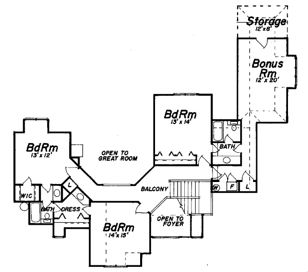 House Plan Design - European Floor Plan - Upper Floor Plan #52-139