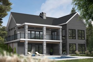 Exterior - Rear Elevation 1 for Contemporary House Plan #23-2739 - 3 bed, 2.5 bath