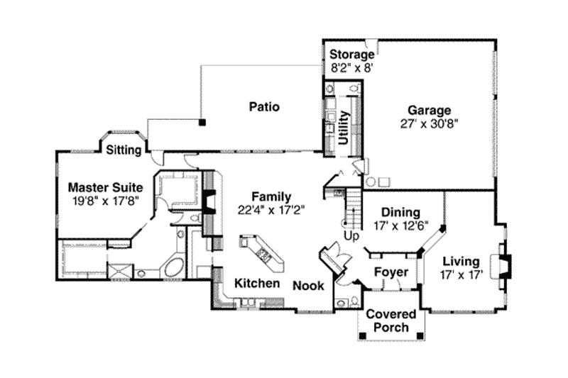 Home Plan - Floor Plan - Main Floor for Modern House Plan #124-325 - 4 bed, 4.5 bath