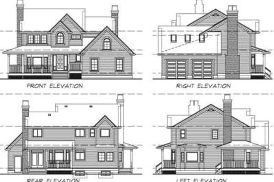 Exterior - Rear Elevation for Traditional House Plan #47-386 - 3 bed, 2.5 bath