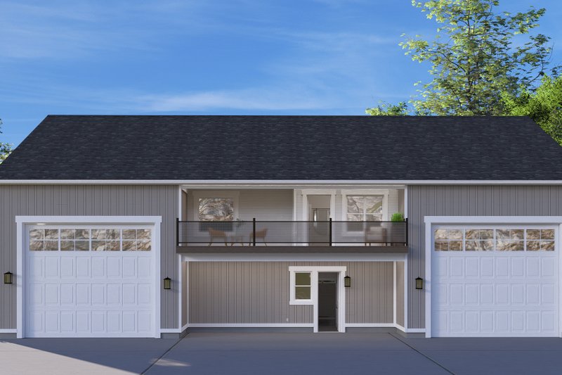 Home Plan - Exterior - Rear Elevation for Barndominium House Plan #1060-230 - 1 bed, 2.5 bath