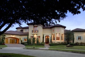 Exterior - Front Elevation 3 for Mediterranean House Plan #20-2166 - 5 bed, 6 bath