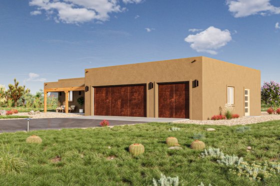 Exterior - Other Elevation 1 for Adobe / Southwestern House Plan #1106-11 - 3 bed, 2 bath