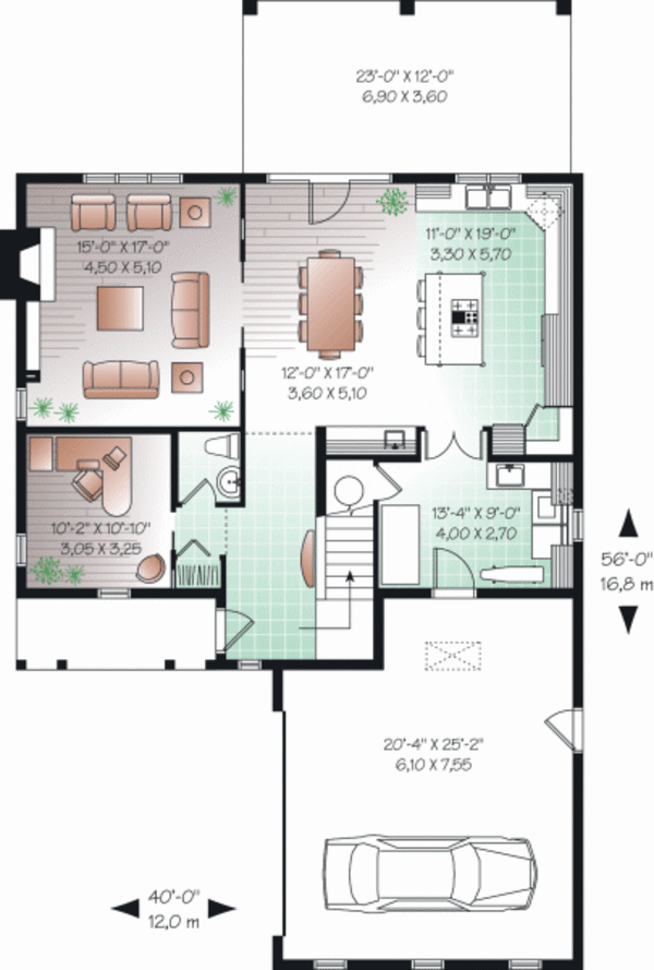 Home Plan - European Floor Plan - Main Floor Plan #23-2253