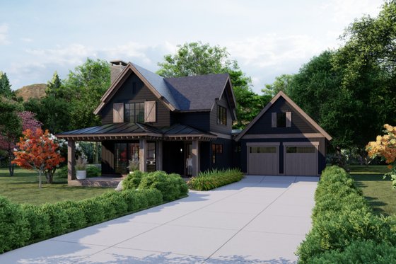 Exterior - Front Elevation 4 for Craftsman House Plan #1094-15 - 2 bed, 2.5 bath