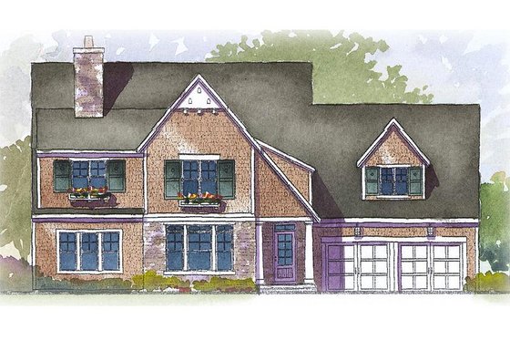 Exterior - Front Elevation for Traditional House Plan #901-18 - 3 bed, 2.5 bath