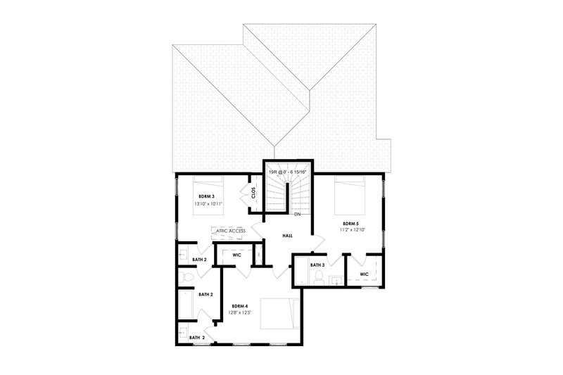 House Plan Design - Floor Plan - Upper Floor for Traditional House Plan #1129-34 - 5 bed, 3.5 bath