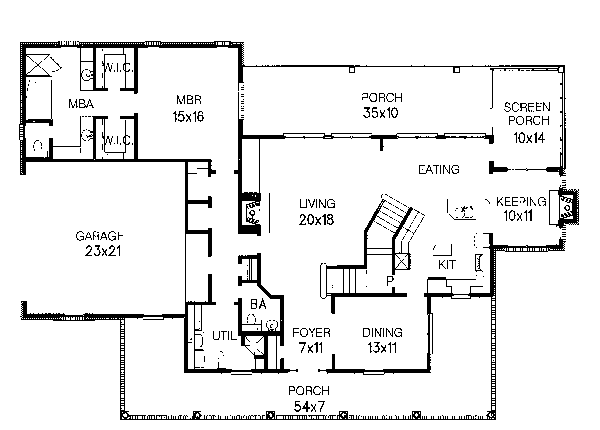 Country Floor Plan - Main Floor Plan #15-214