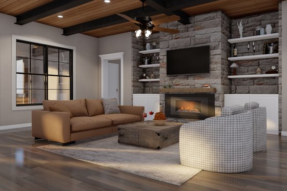 Interior - Family Room 2 for Craftsman House Plan #923-364 - 3 bed, 3.5 bath