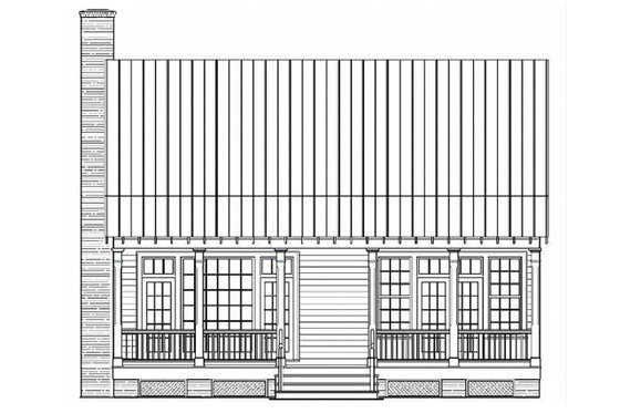 Exterior - Rear Elevation for Country House Plan #137-262 - 3 bed, 2.5 bath