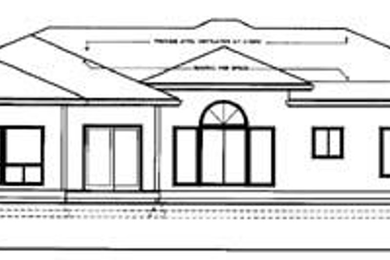 House Blueprint - Exterior - Rear Elevation for Mediterranean House Plan #95-113 - 4 bed, 2.5 bath