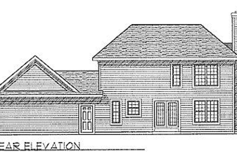 Dream House Plan - Exterior - Rear Elevation for Traditional House Plan #70-256 - 3 bed, 2.5 bath