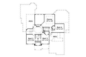 Floor Plan - Upper Floor for European House Plan #411-674 - 4 bed, 3.5 bath