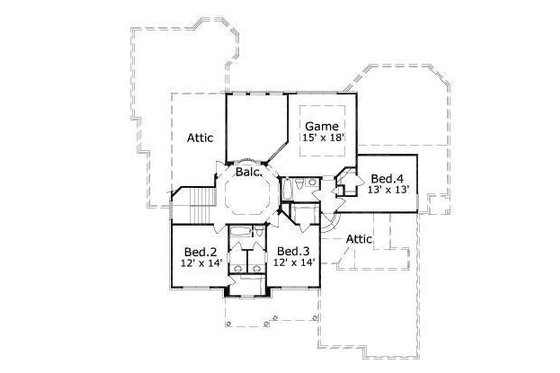 Floor Plan - Upper Floor for European House Plan #411-674 - 4 bed, 3.5 bath