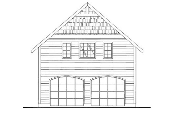 Exterior - Front Elevation 3 for Traditional House Plan #117-707, 0.5 bath