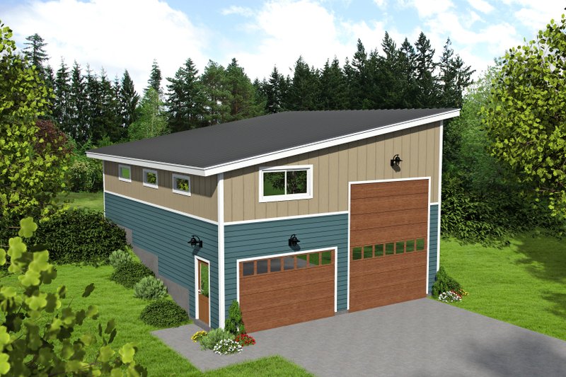 House Blueprint - Contemporary Exterior - Front Elevation Plan #932-187