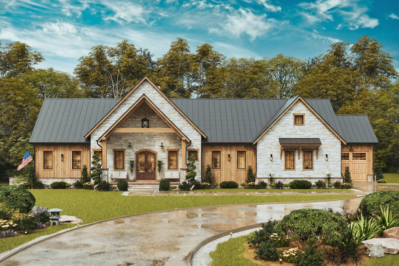 House Blueprint - Exterior - Front Elevation 16 for Farmhouse House Plan #54-680 - 3 bed, 2 bath