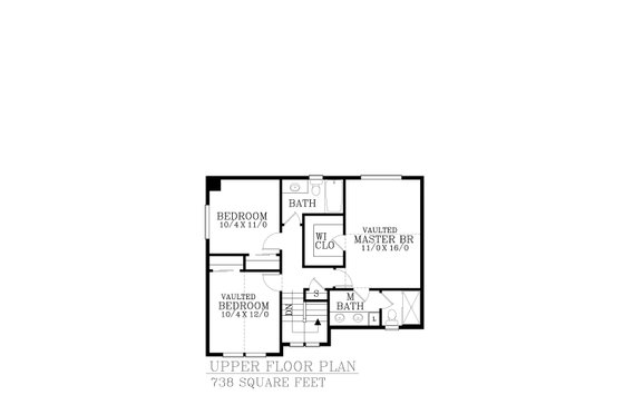Floor Plan - Upper Floor for Craftsman House Plan #53-730 - 3 bed, 2.5 bath