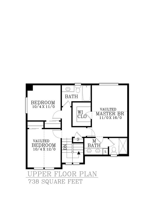 Craftsman Floor Plan - Upper Floor Plan #53-730