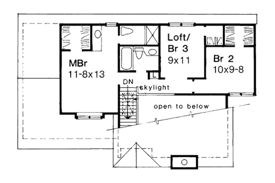 Floor Plan - Upper Floor 1 for Modern House Plan #320-124 - 3 bed, 2.5 bath