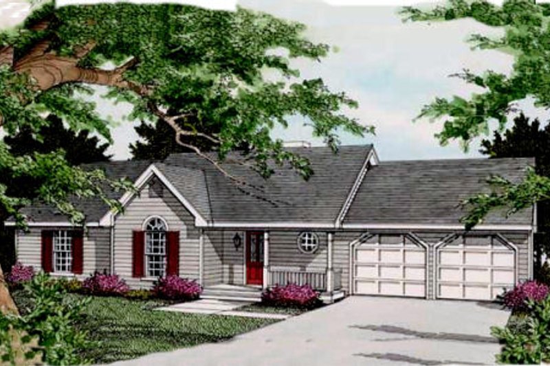House Blueprint - Ranch Exterior - Front Elevation Plan #406-145