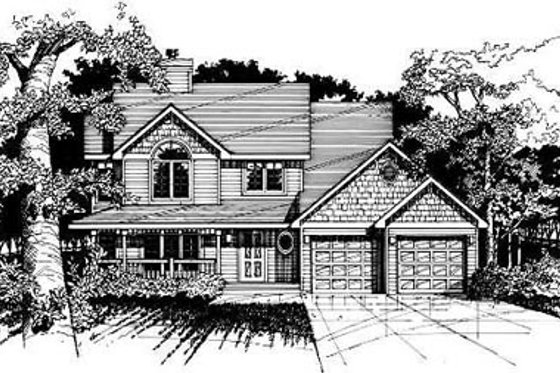 Exterior - Front Elevation for Farmhouse House Plan #50-206 - 3 bed, 2.5 bath