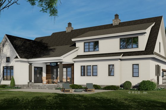Exterior - Rear Elevation for Farmhouse House Plan #51-1220 - 5 bed, 4.5 bath